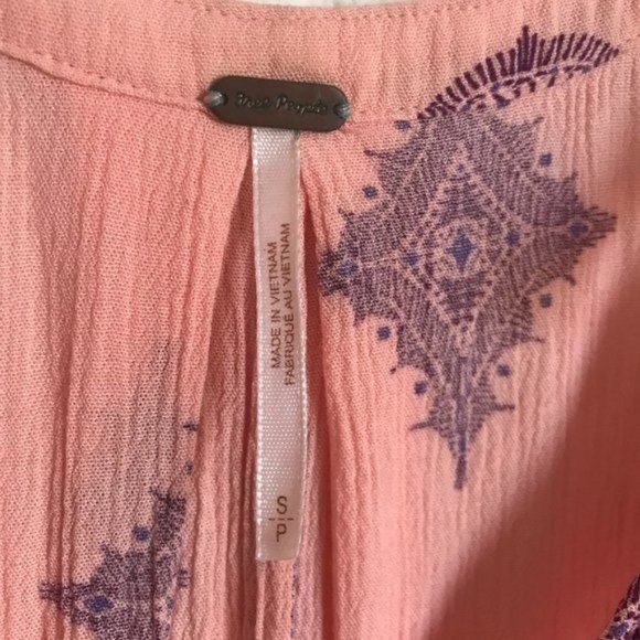 Free People Tree Swing Tunic Dress in Pink /Purple - Size Small - Picture 6 of 7